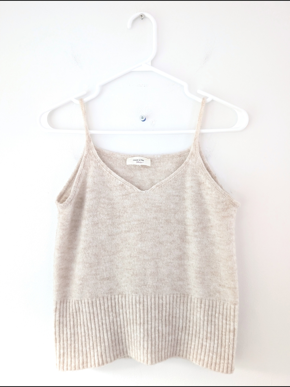 Grace & Mila Cali Wool Blend Knit Cami Tank | French Parisian Quiet Luxury ~ M